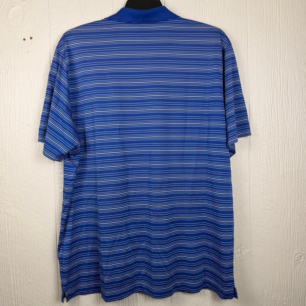 NikeGolf Dri-Fit Polo shirt men’s 2XL blue/ white stripe Really nice Shirt. - Picture 5 of 6